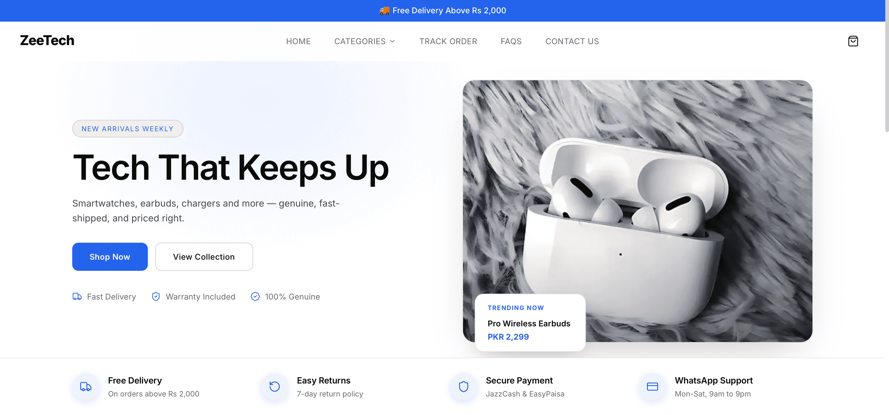 Demo Store storefront homepage
